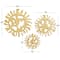 Set of 3 Gold Aluminum Modern Wall Decor, 25" x 25" x 3"